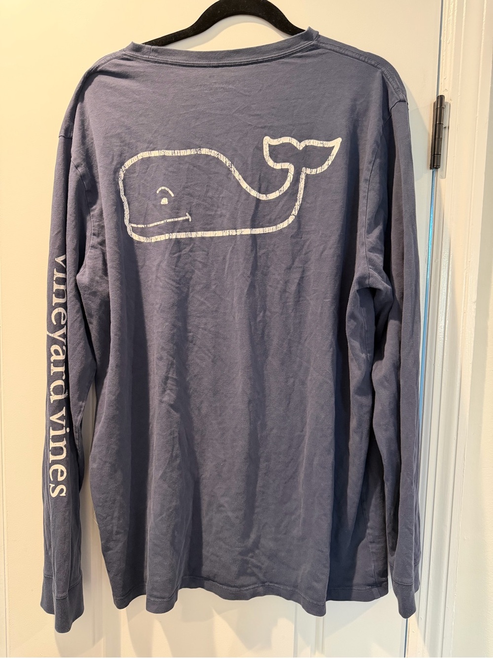 Vineyard Vines Slate Blue Whale Graphic Long Sleeve Tee